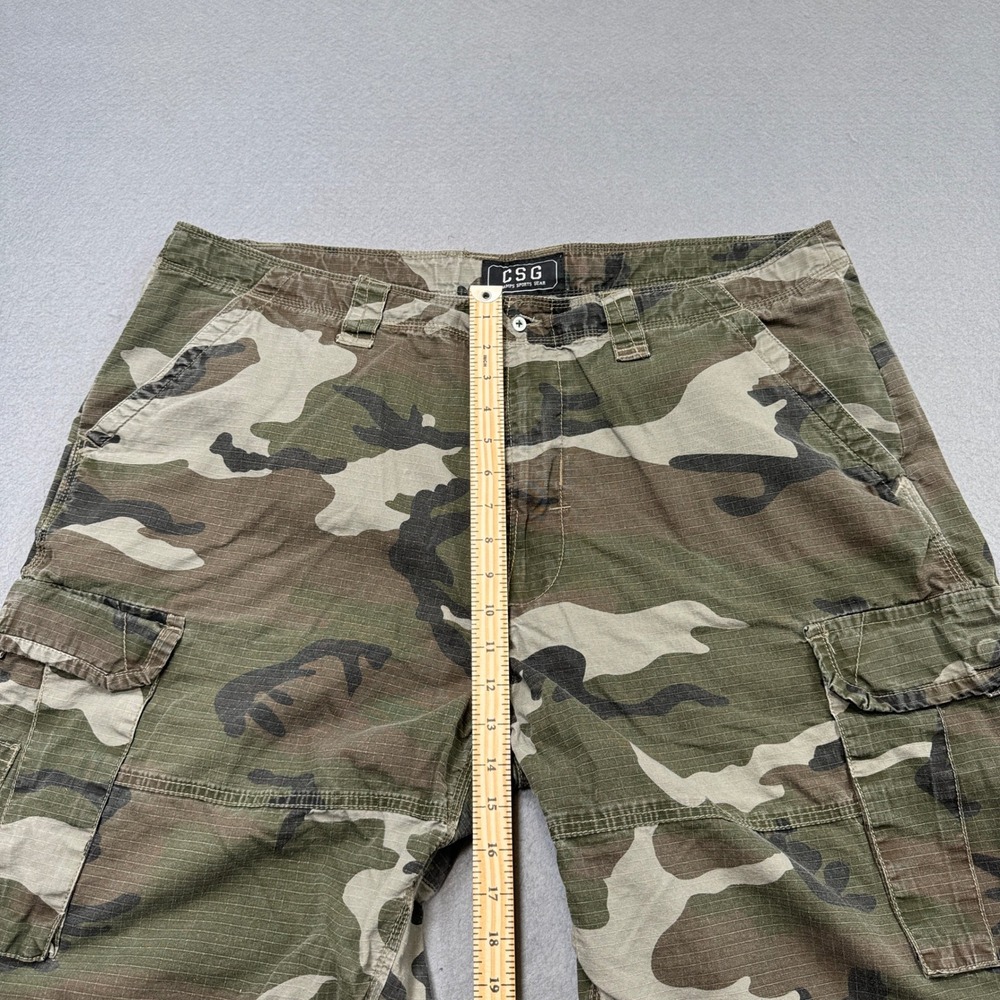 CSG Cargo Shorts Men's 42 Green Camo Ripstop Relaxed Military Hunting Outdoor - Picture 5 of 6